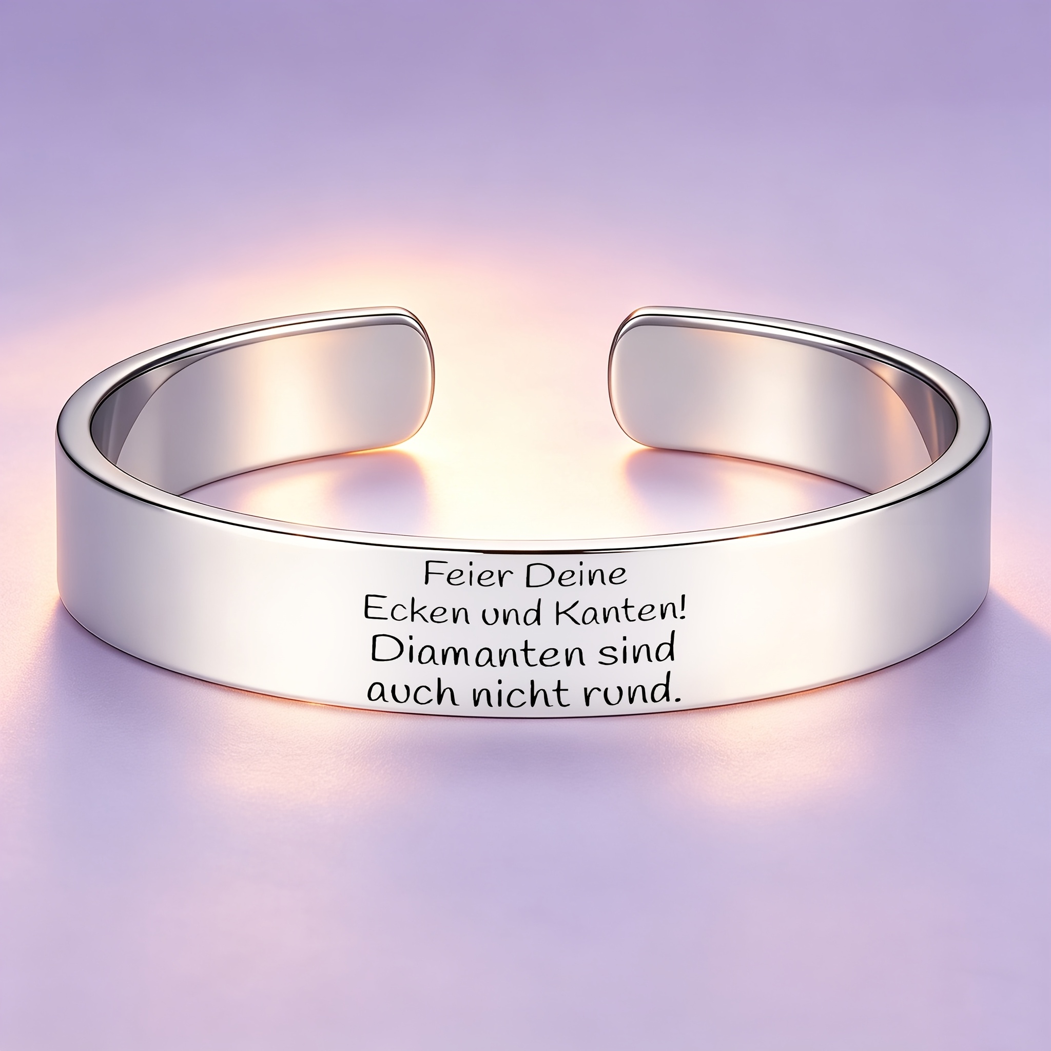 German Proverb 304 Stainless Steel Open Bangle Bracelet